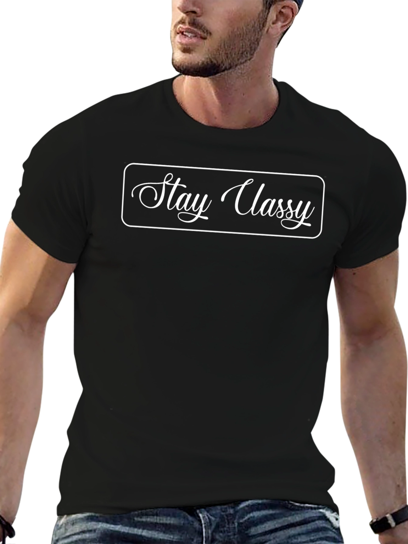 Stay Classy Black Graphic T-Shirt