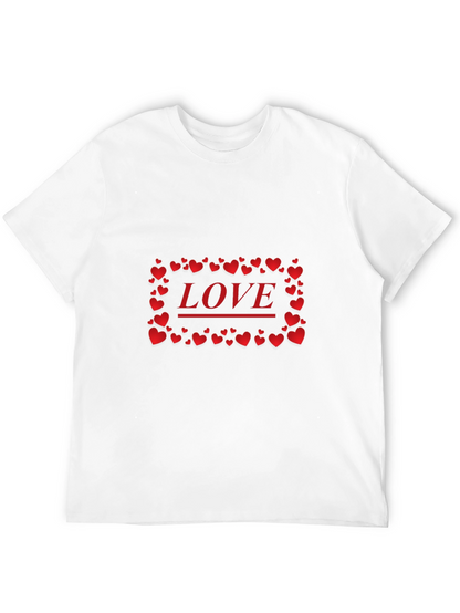 Love Heart Graphic Print Black T-Shirt