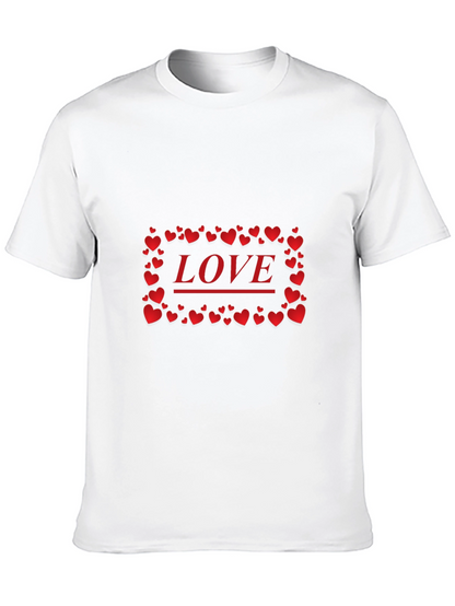 Love Heart Graphic Print Black T-Shirt