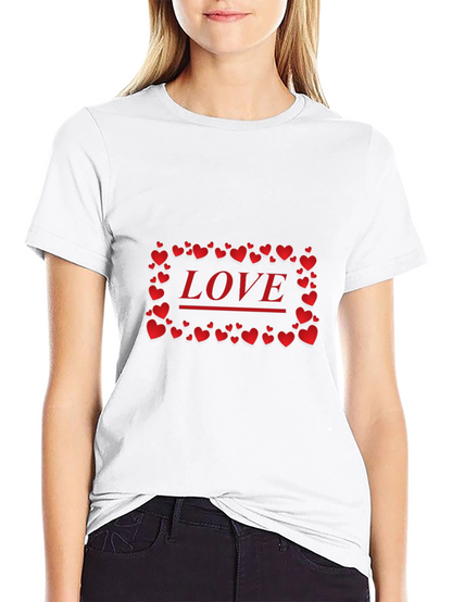 Love Heart Graphic Print Black T-Shirt