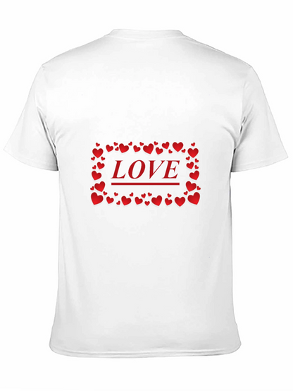 Love Heart Graphic Print Black T-Shirt