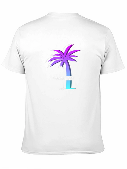 Paradise Palm Tree Graphic Tee - Soft Black T-Shirt