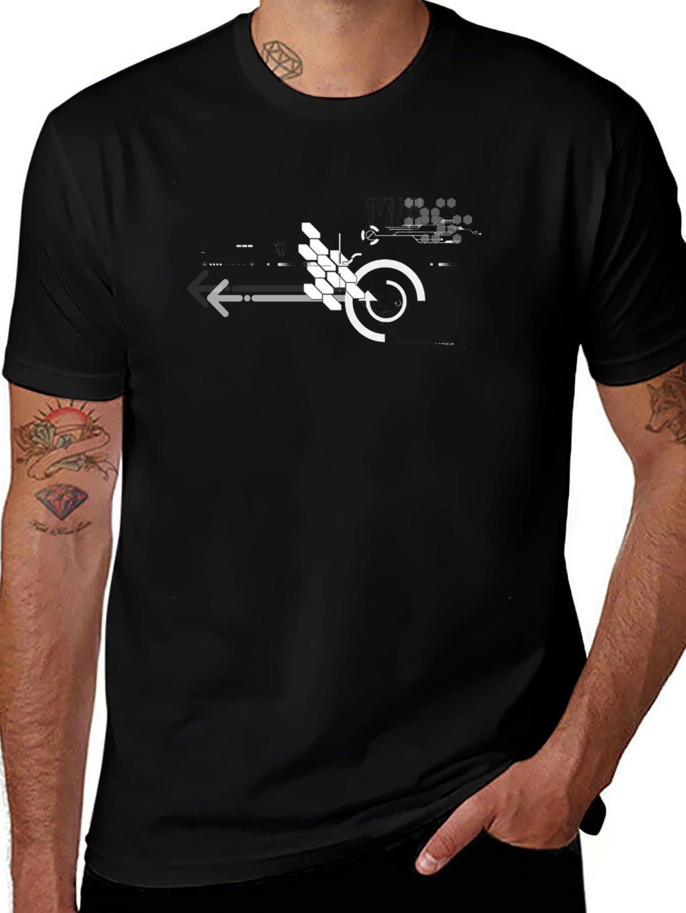 Tech Circuit Graphic Black T-Shirt