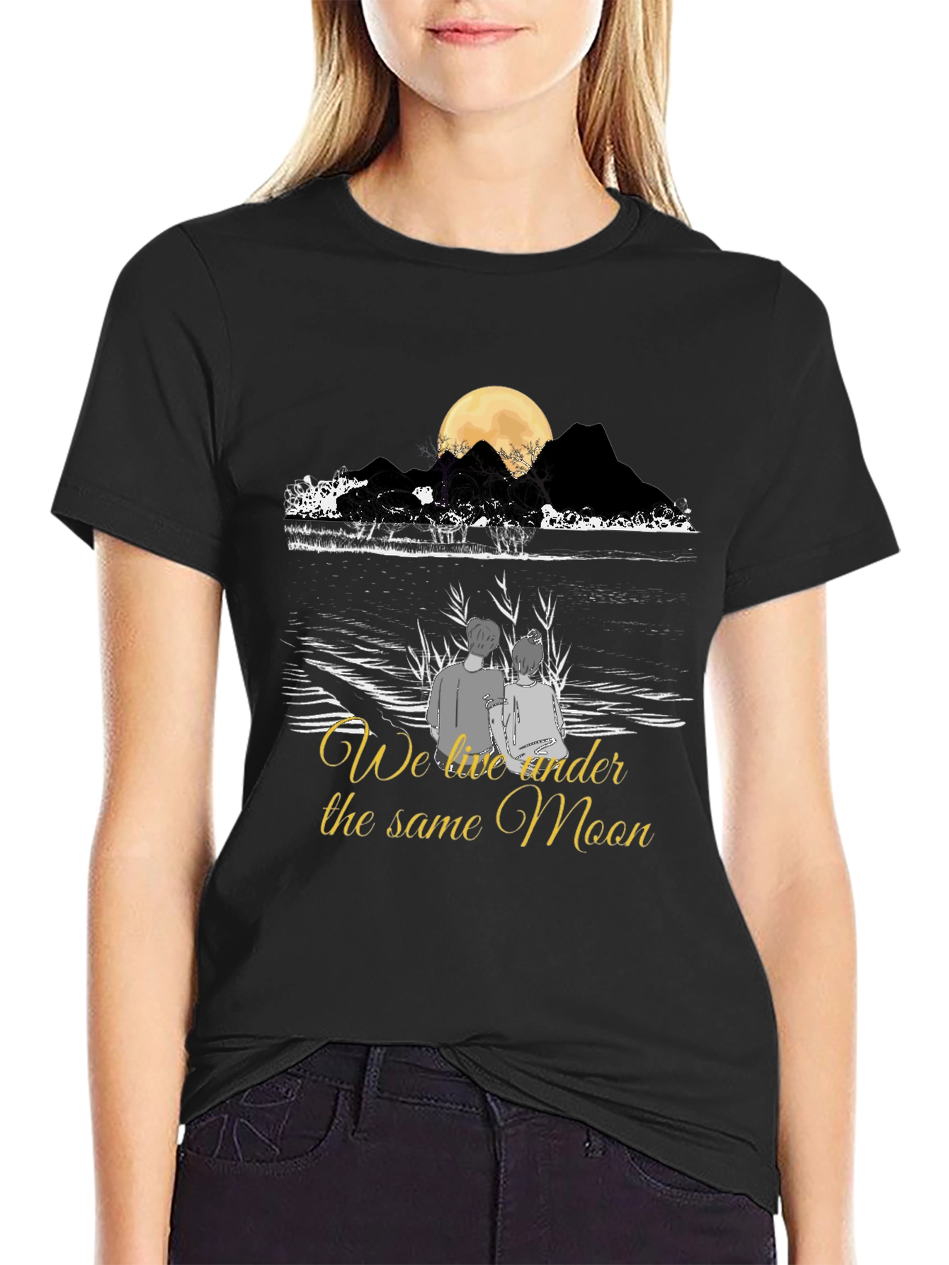 Romantic Moonlit Couple T-Shirt