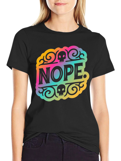 Nope. Graphic Print T-Shirt - Black