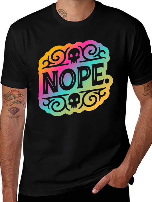Nope. Graphic Print T-Shirt - Black
