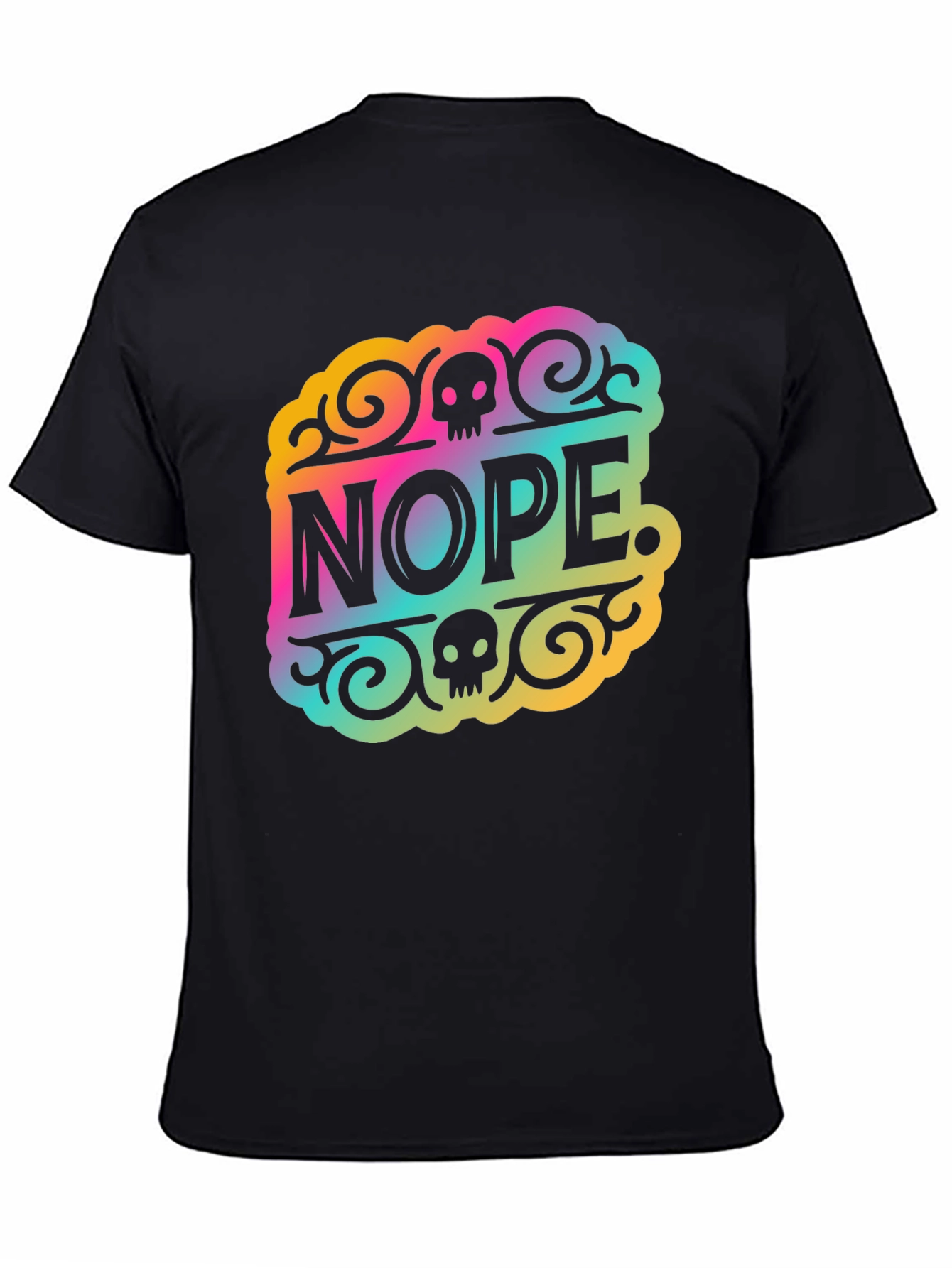 Nope. Graphic Print T-Shirt - Black