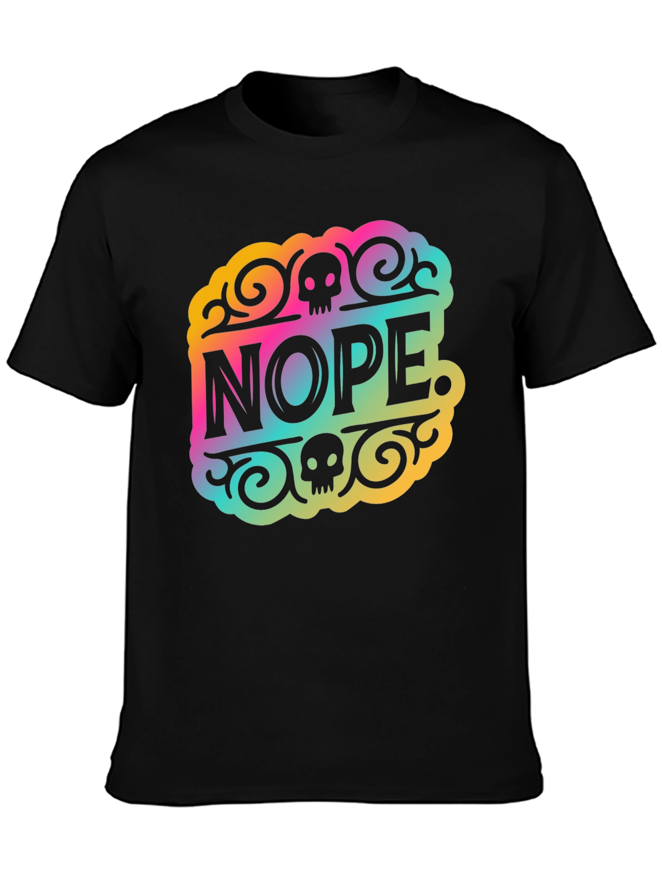 Nope. Graphic Print T-Shirt - Black
