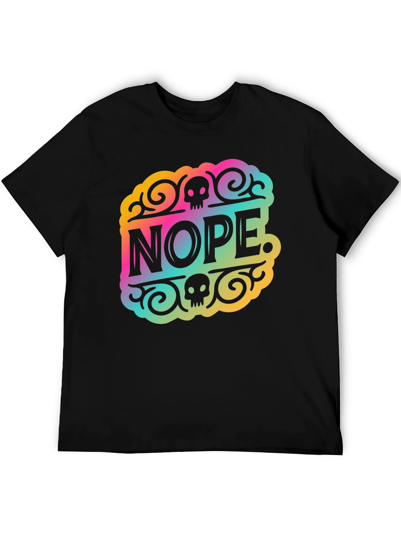 Nope. Graphic Print T-Shirt - Black