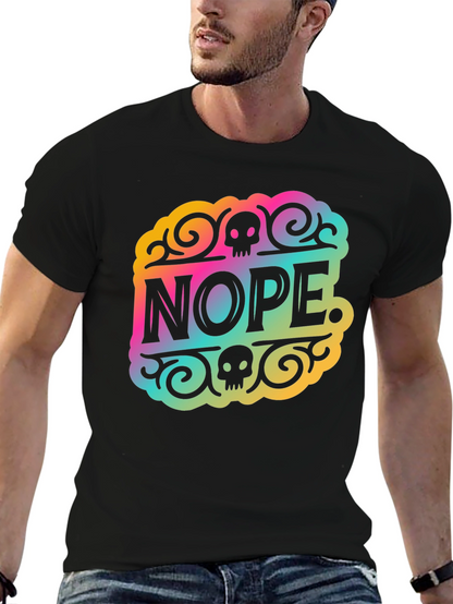 Nope. Graphic Print T-Shirt - Black