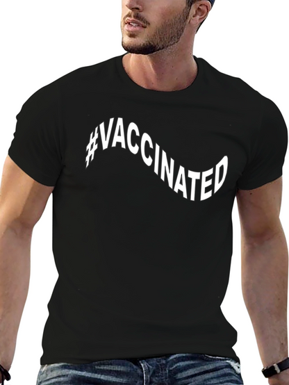 #Vaccinated Black Graphic T-Shirt