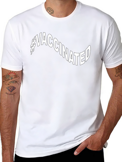 #Vaccinated Black Graphic T-Shirt