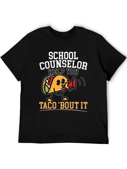 School Counselor Taco Funny Black T-shirt
