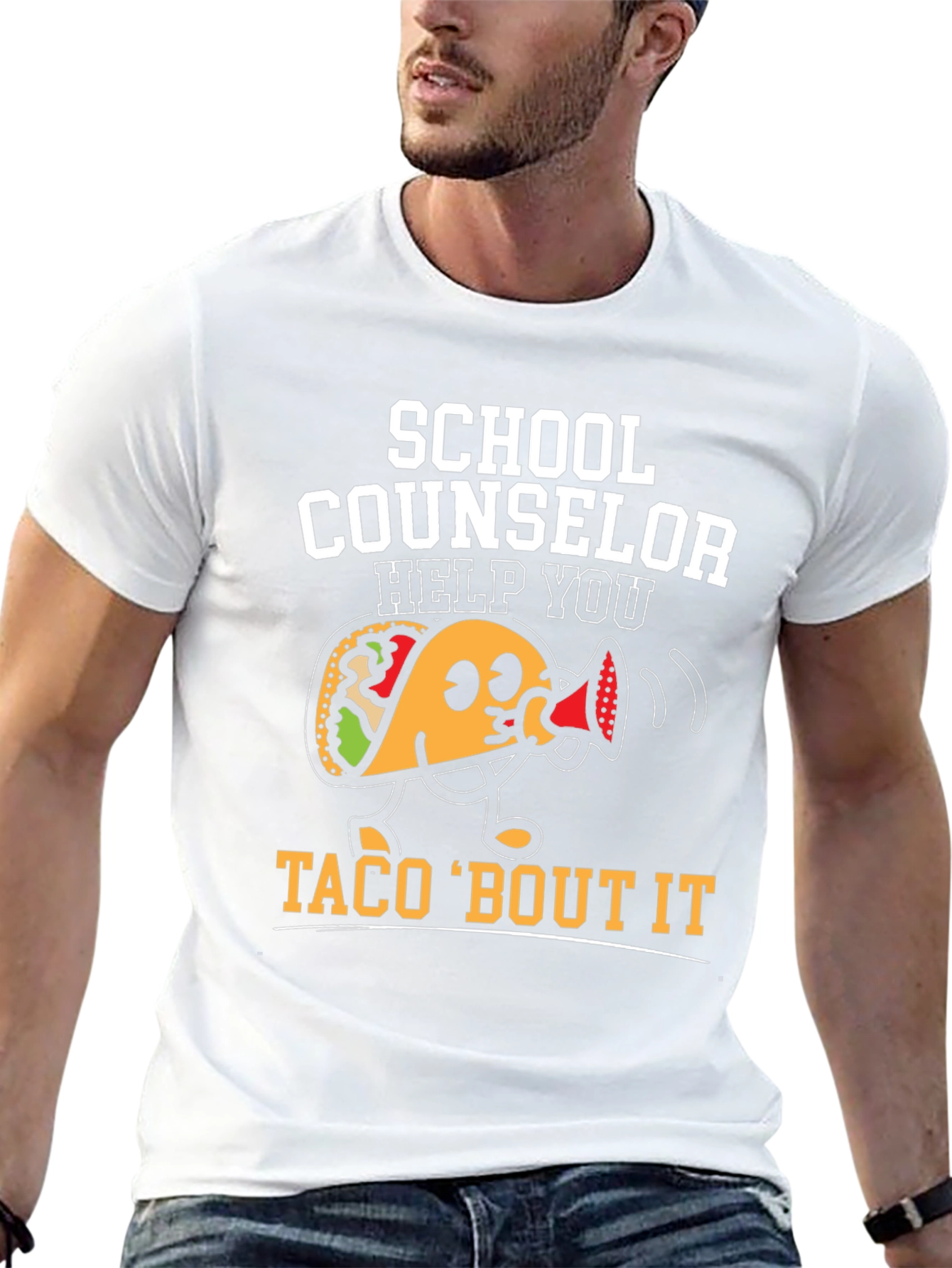 School Counselor Taco Funny Black T-shirt