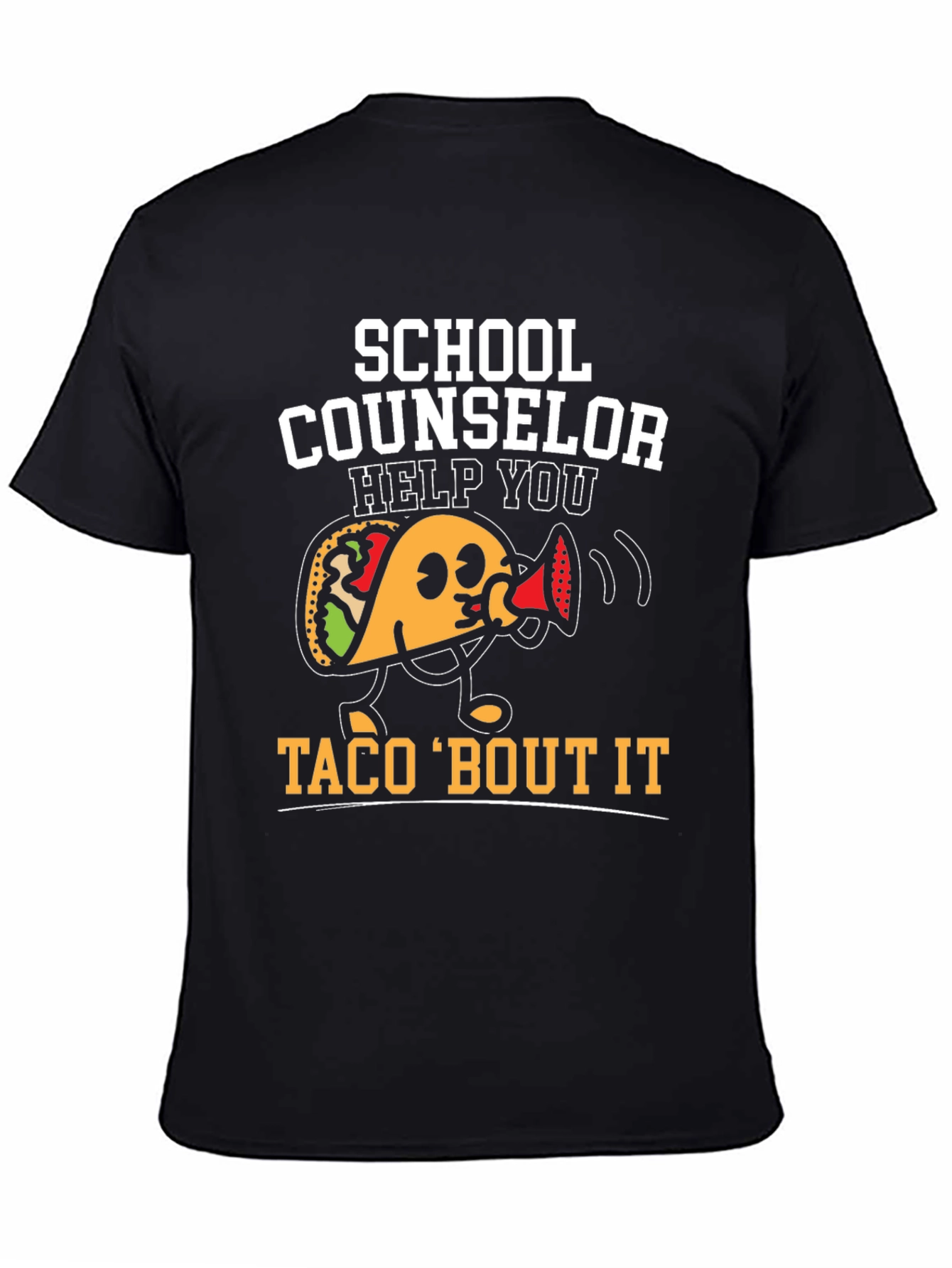 School Counselor Taco Funny Black T-shirt