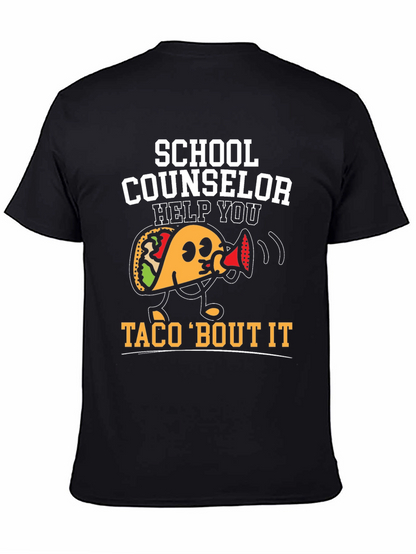 School Counselor Taco Funny Black T-shirt