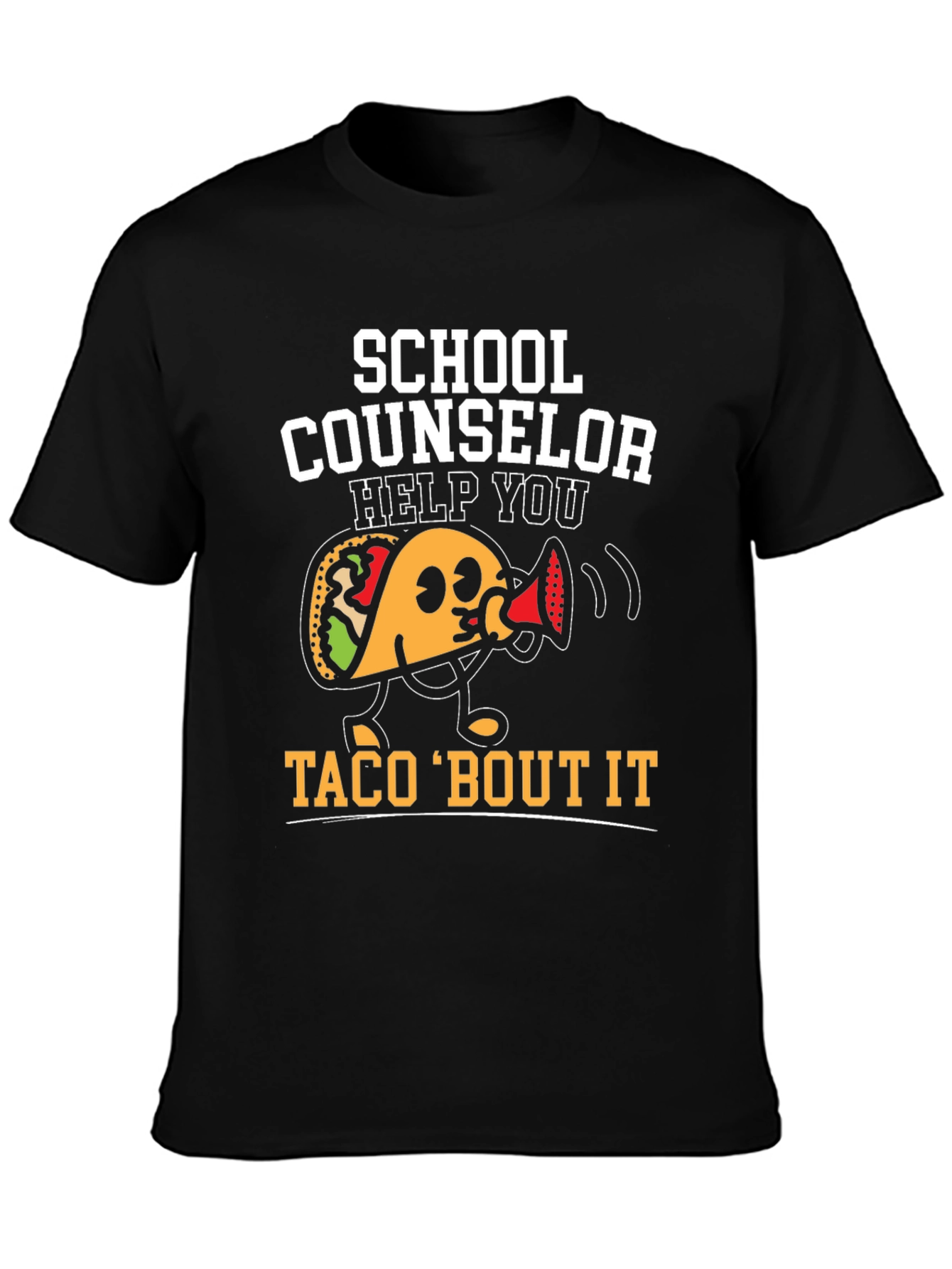 School Counselor Taco Funny Black T-shirt