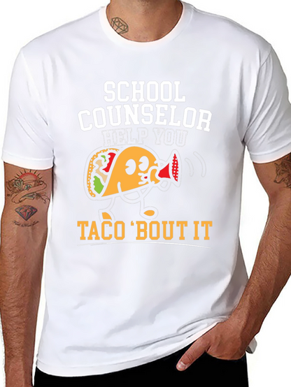 School Counselor Taco Funny Black T-shirt