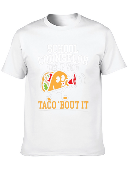 School Counselor Taco Funny Black T-shirt