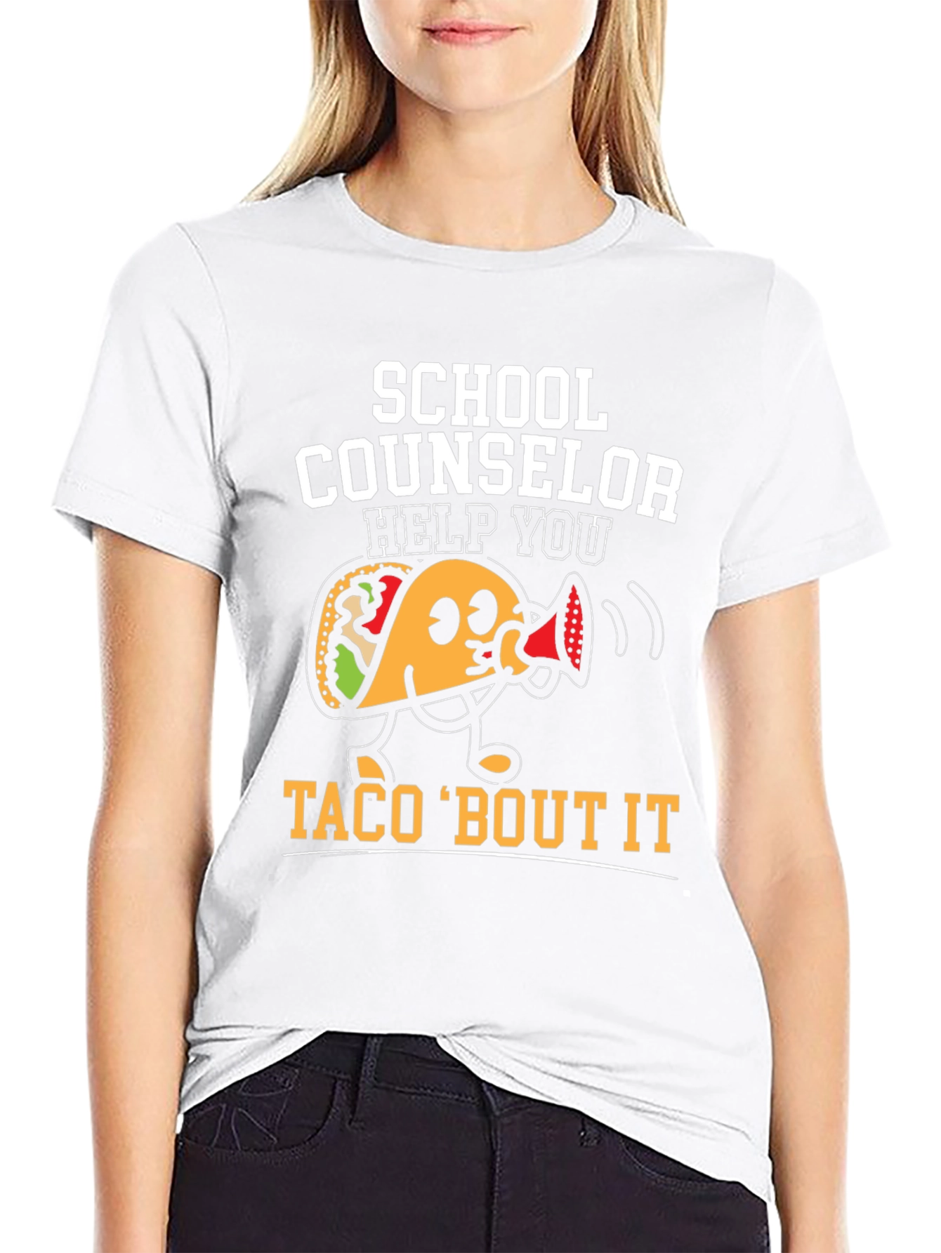 School Counselor Taco Funny Black T-shirt