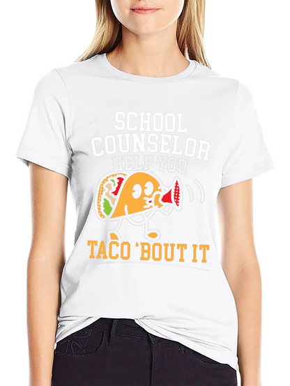 School Counselor Taco Funny Black T-shirt