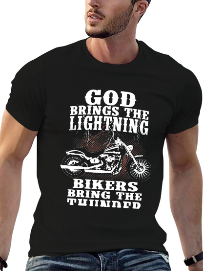 God Brings The Lightning Biker T-Shirt