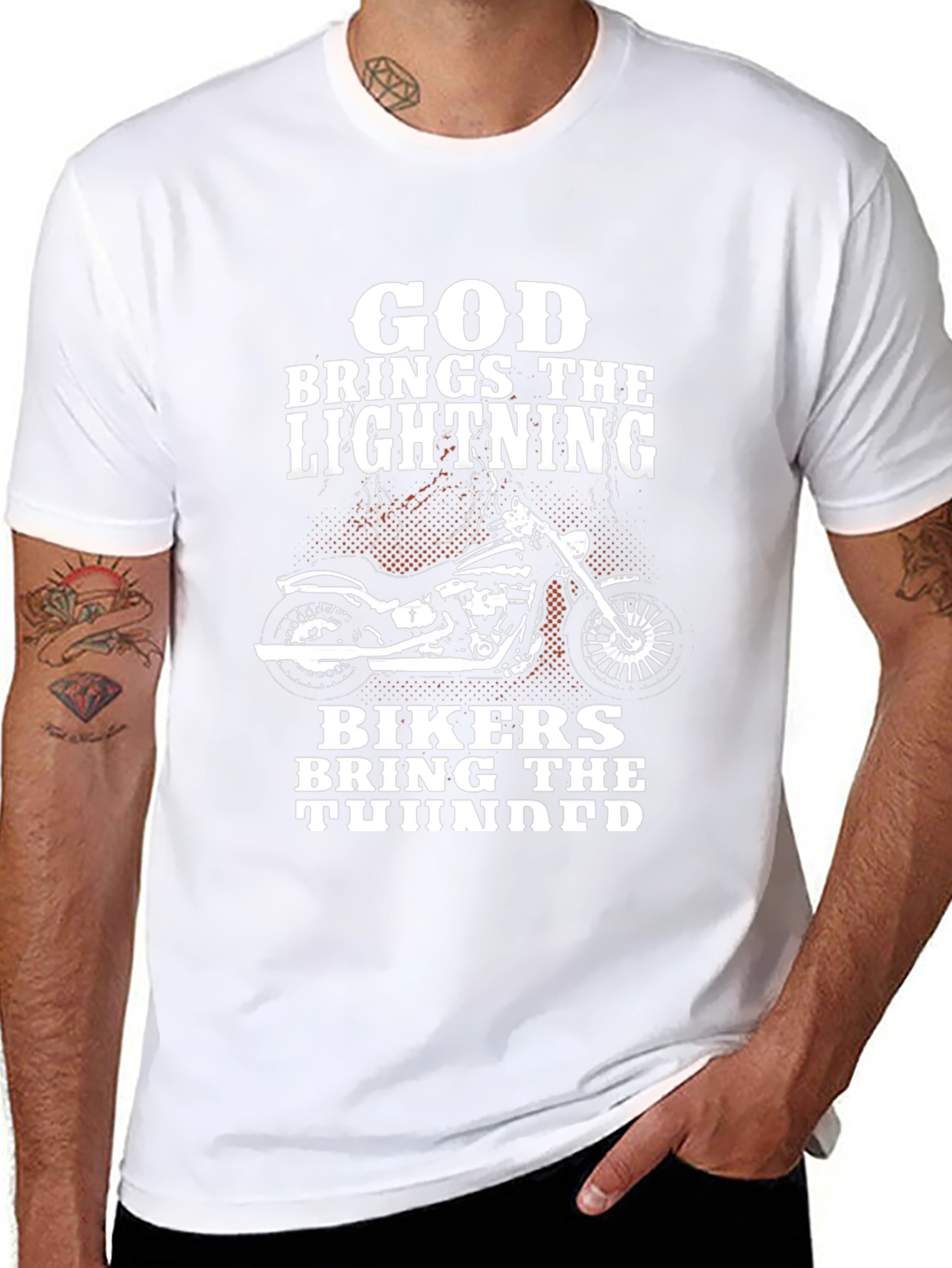 God Brings The Lightning Biker T-Shirt