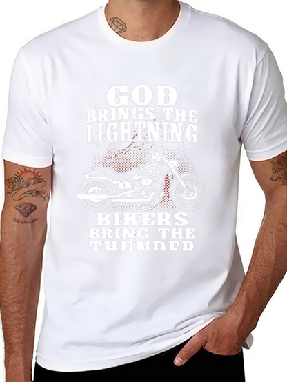 God Brings The Lightning Biker T-Shirt