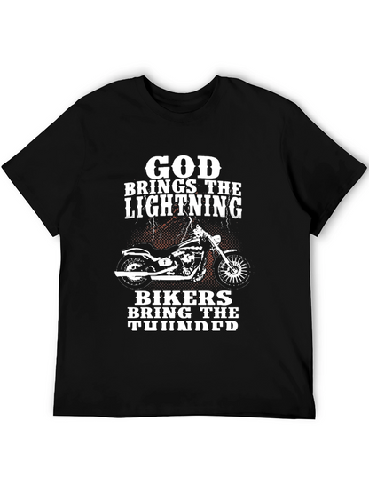 God Brings The Lightning Biker T-Shirt