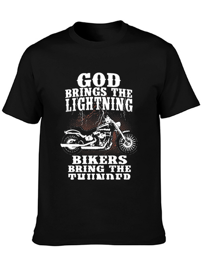 God Brings The Lightning Biker T-Shirt