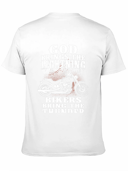 God Brings The Lightning Biker T-Shirt