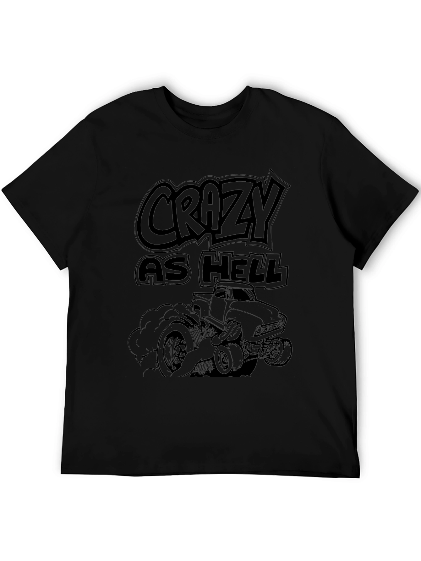 Crazy As Hell Truck Graphic Tee - Black