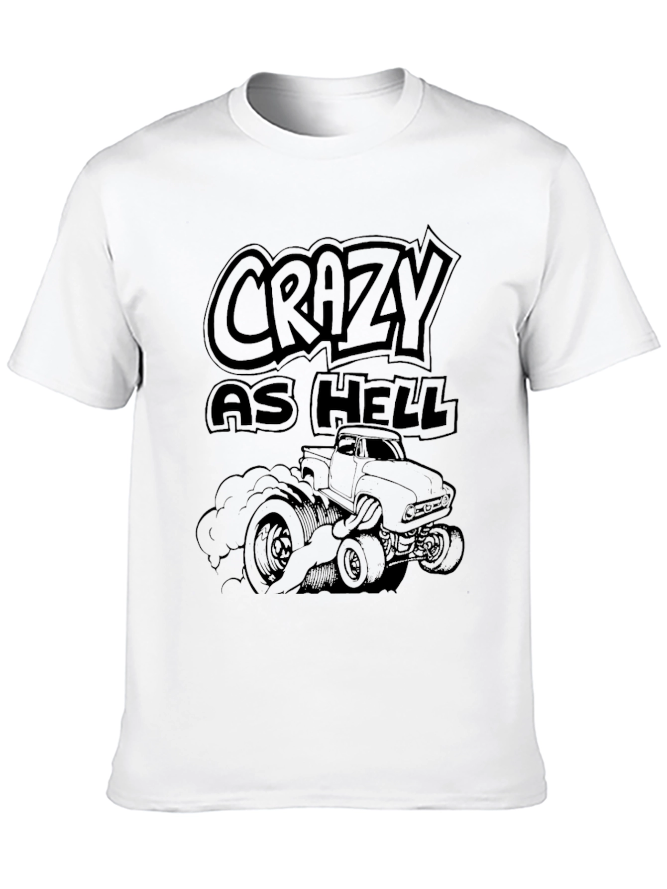 Crazy As Hell Truck Graphic Tee - Black