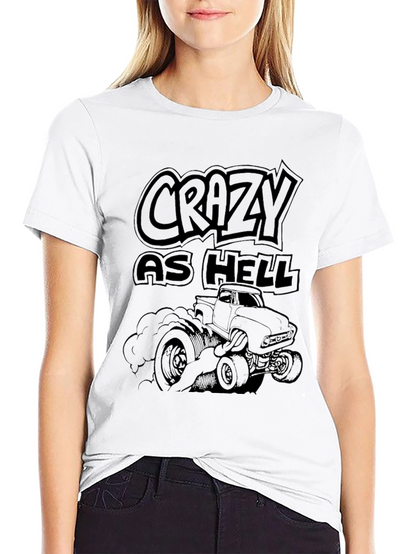 Crazy As Hell Truck Graphic Tee - Black