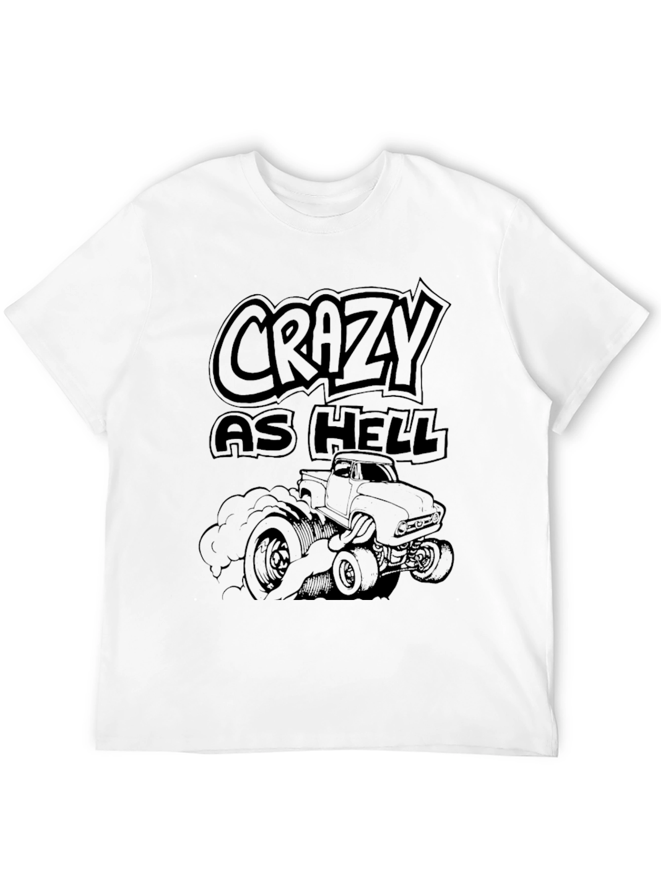Crazy As Hell Truck Graphic Tee - Black