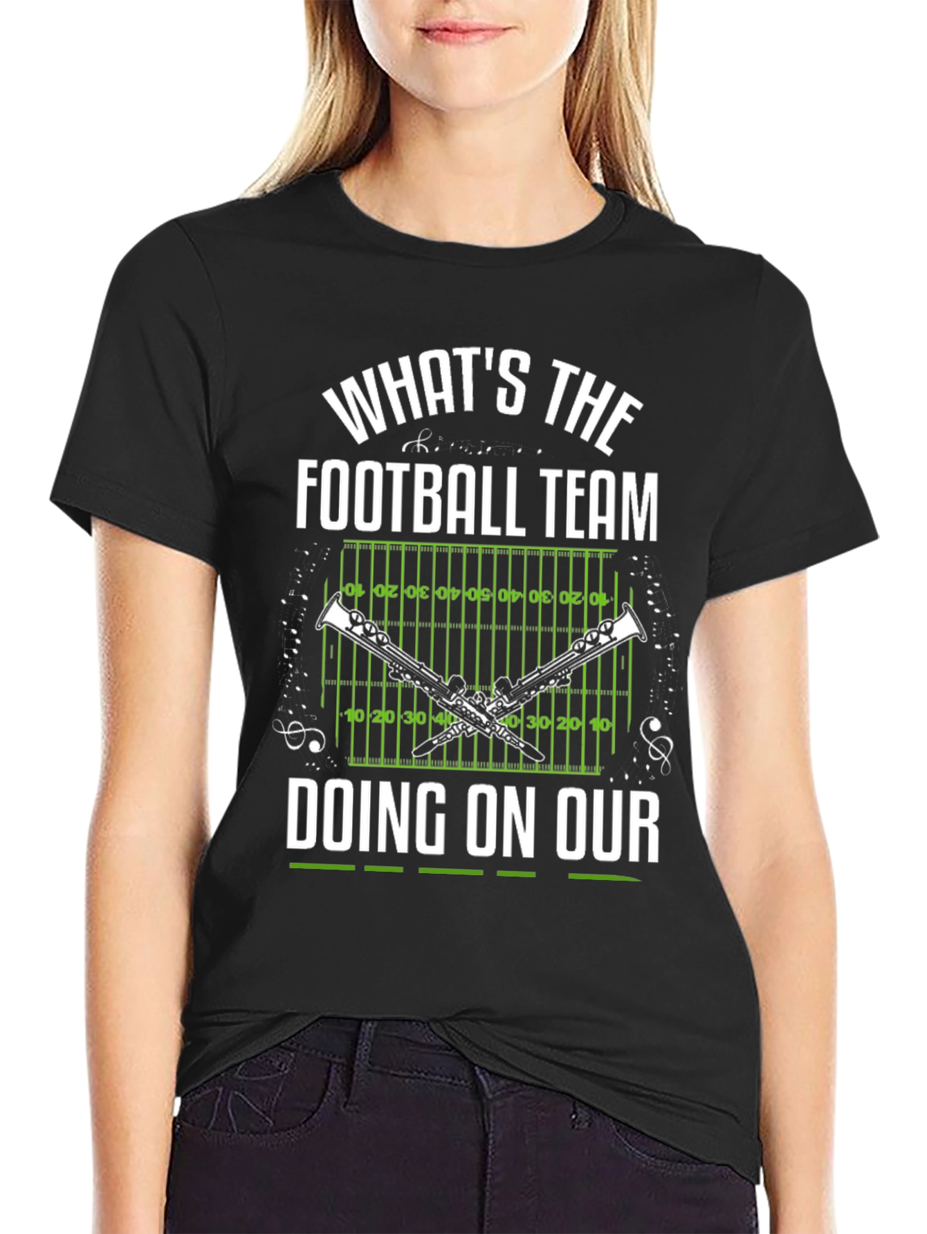 Funny Band T-Shirt: Football Team Clarinet Player