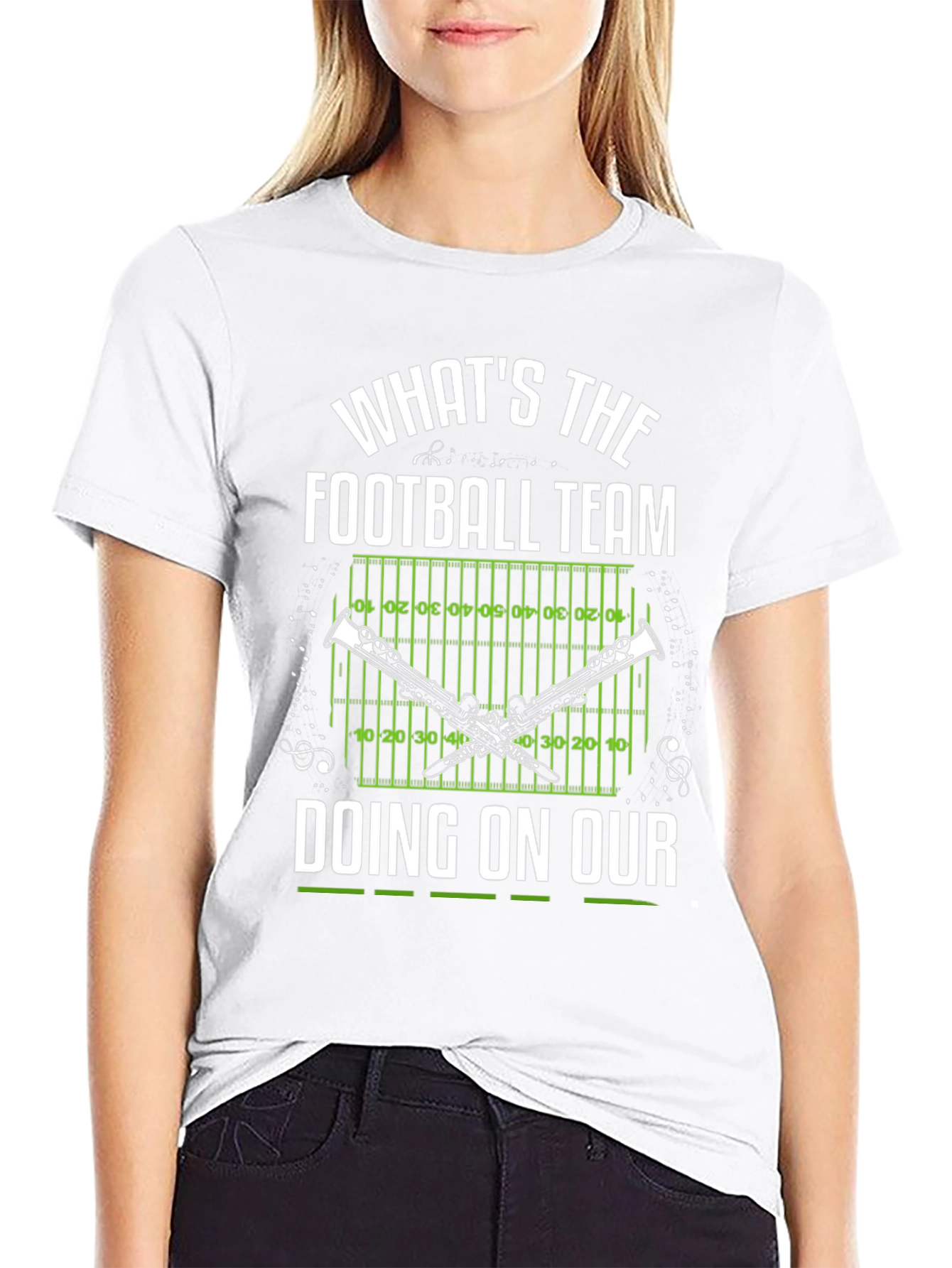Funny Band T-Shirt: Football Team Clarinet Player