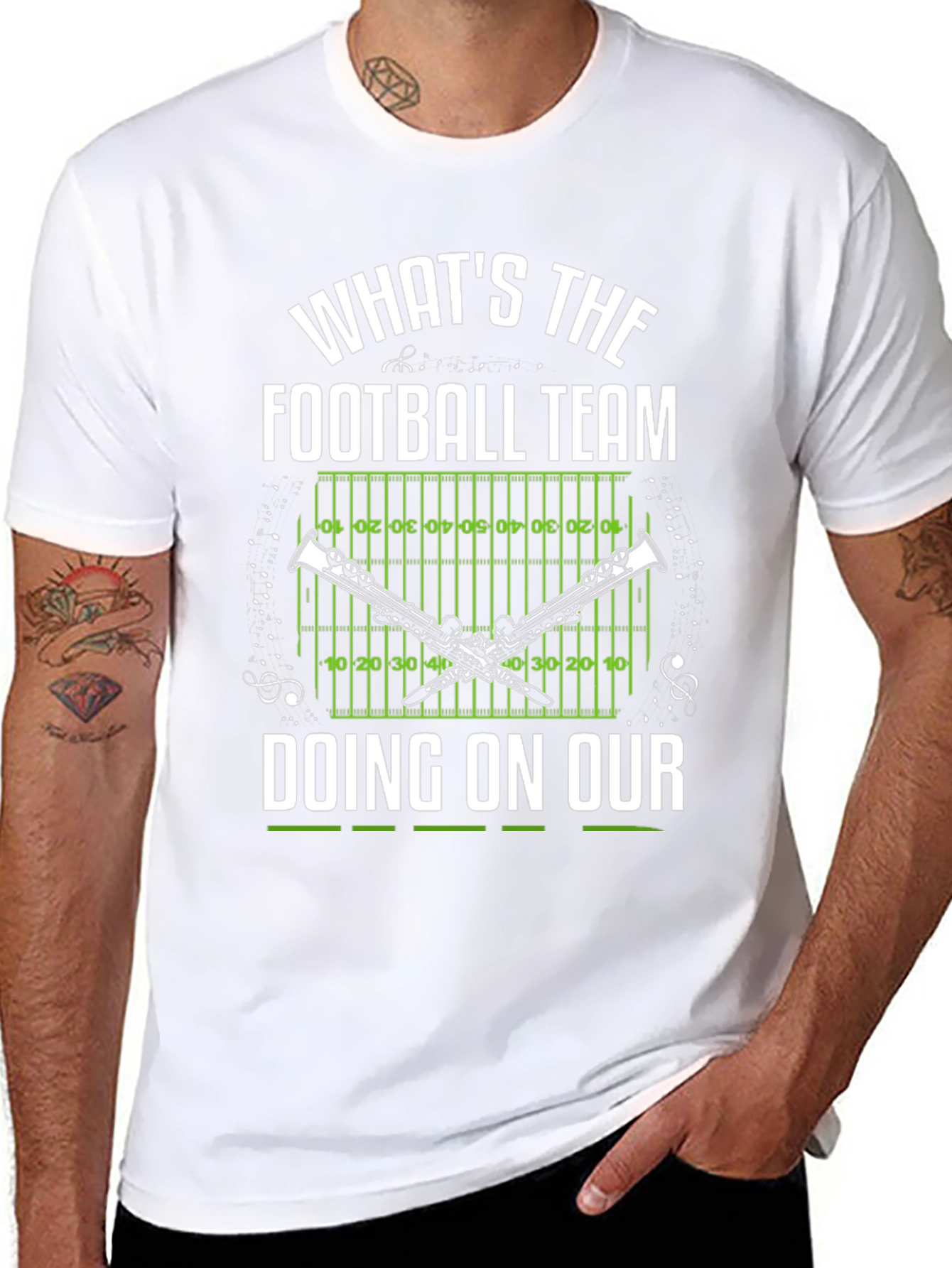 Funny Band T-Shirt: Football Team Clarinet Player
