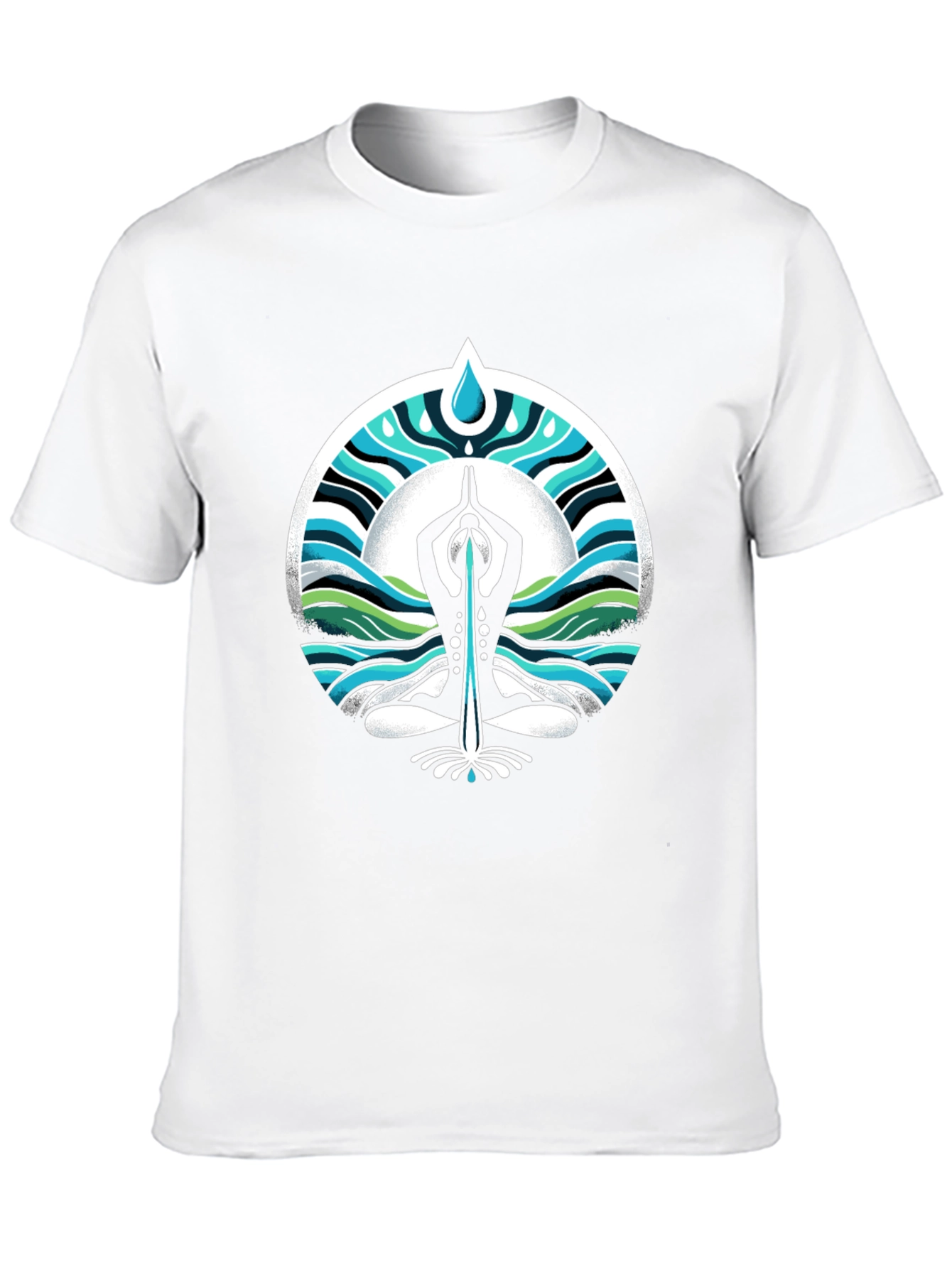 Yoga Water Drop Graphic Black T-Shirt