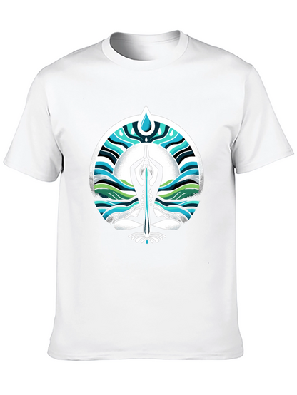 Yoga Water Drop Graphic Black T-Shirt