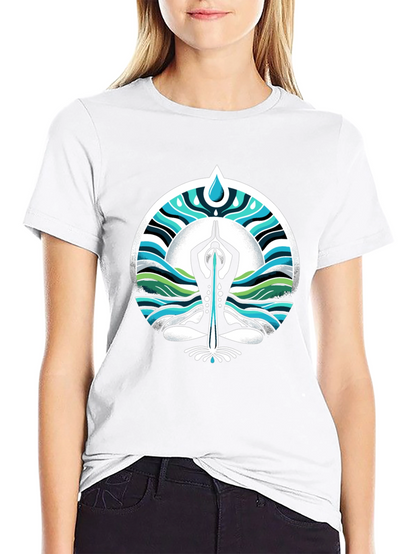 Yoga Water Drop Graphic Black T-Shirt