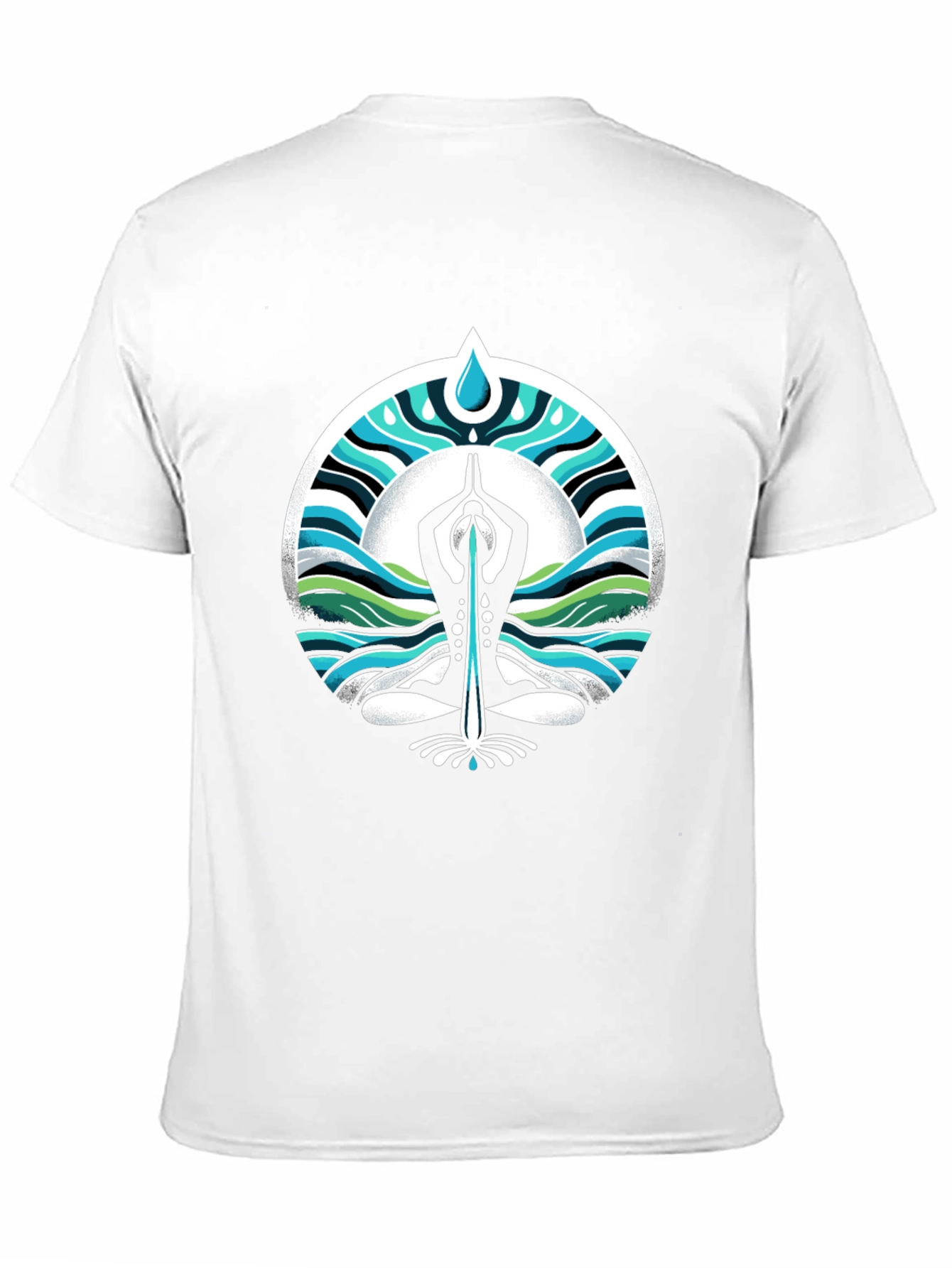 Yoga Water Drop Graphic Black T-Shirt