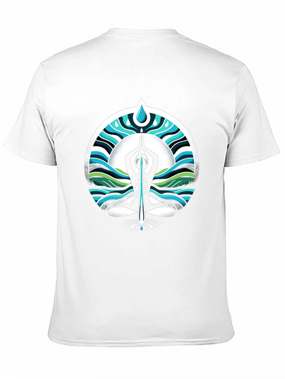 Yoga Water Drop Graphic Black T-Shirt