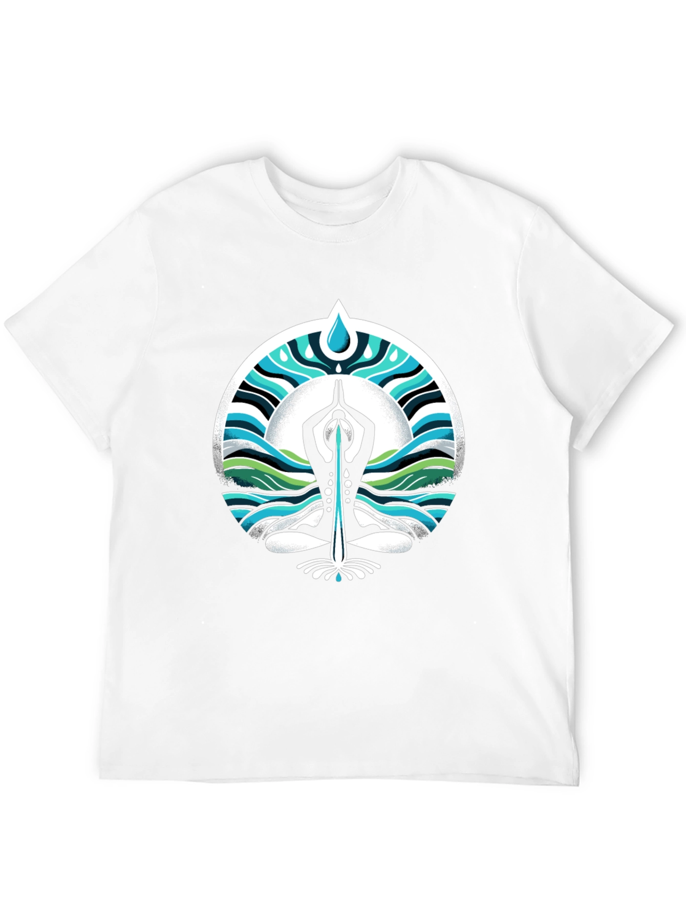 Yoga Water Drop Graphic Black T-Shirt