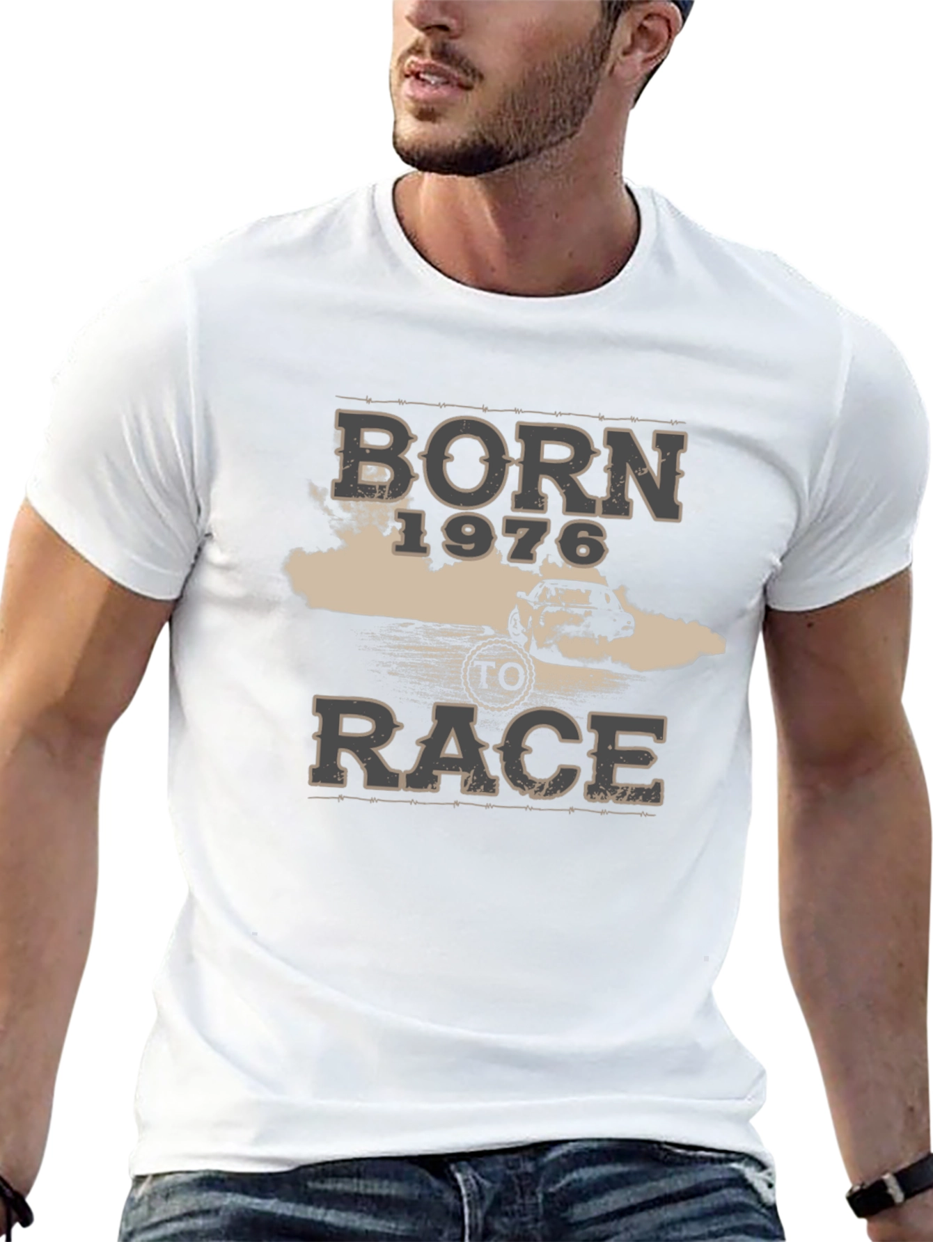 Born 1976 to Race Black Graphic Tee