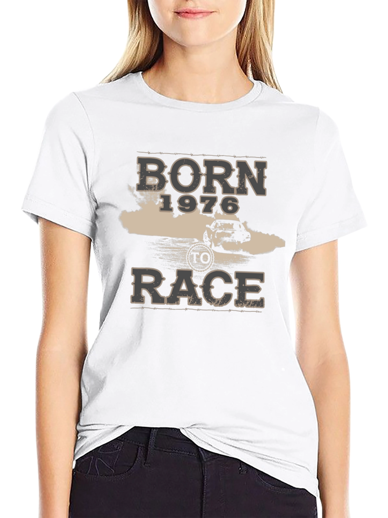 Born 1976 to Race Black Graphic Tee