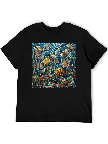 Abstract Undersea Fish T-Shirt