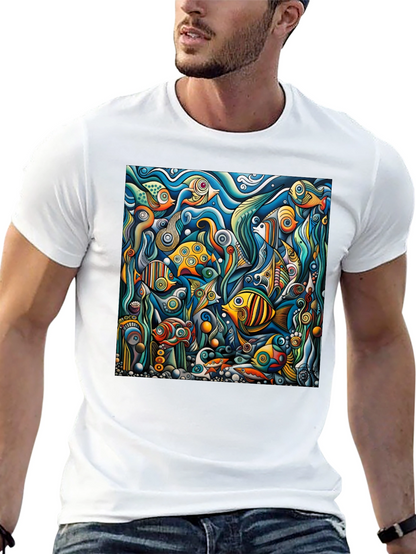 Abstract Undersea Fish T-Shirt