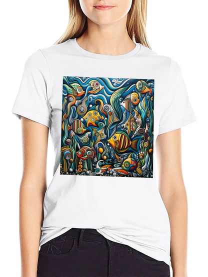 Abstract Undersea Fish T-Shirt