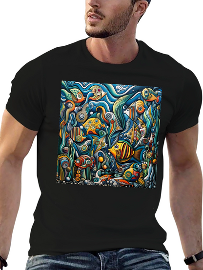 Abstract Undersea Fish T-Shirt